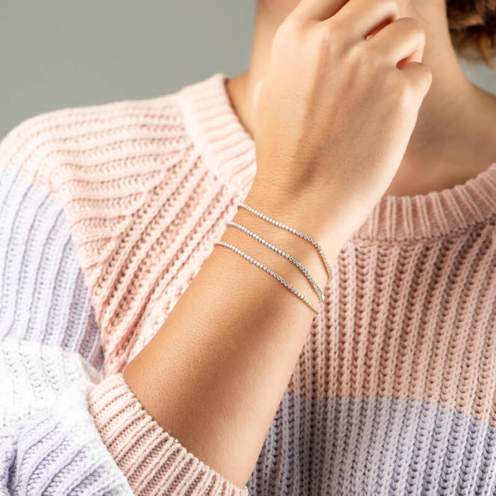 ไม้เทนนิสไวท์โกลด์ 14K อันหรูหรา พร้อม Lab Diamond