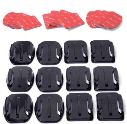 6pcs Adhesive 3m Stickers / Flat Surface Mounts + 6 Adhesive Curved Stickers / Curved Surface+12 x 3M Adhesive for sport camera