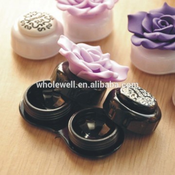 Factory outlet Contact Lens Case, contact lens double box, Flower contact lens case