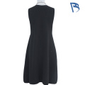 Rochie neagră tricotată fără mâneci cu decolteu în V