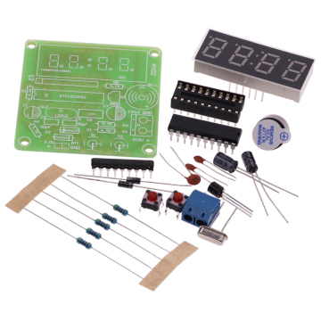 AT89C2051 C51 4-Bit Digital LED Display DIY Electronic Clock Kit