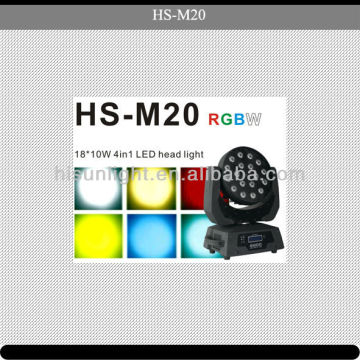 200w 18 pcs 10w 4 in 1 high brightness RGW LED beam moving head light