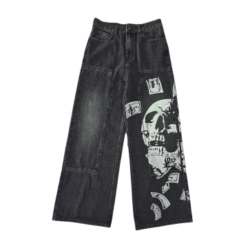 Cetakan lelaki cetak cetakan seluar jeans yang tertekan