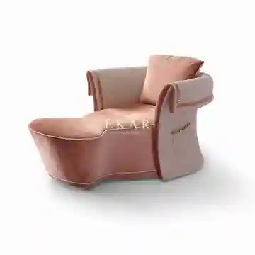 Modern Luxury European Velvet Chaise Lounge
