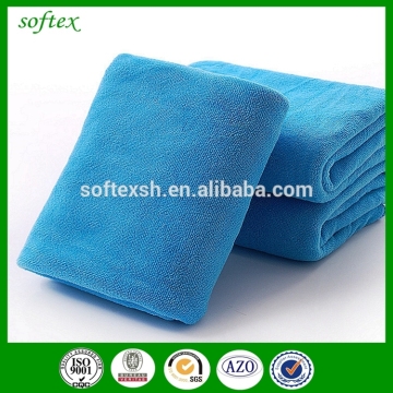 Brushed Microfiber bath towel in blue color 60x120cm 135g