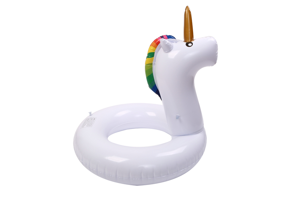 Yaz su oyuncak Şişme PVC Unicorn yüzme simidi