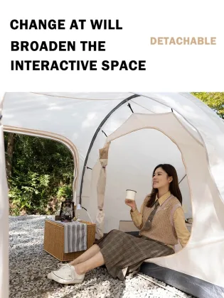 Family Tent with Rainproof and Sunproof Canopy - Portable Camping Equipment