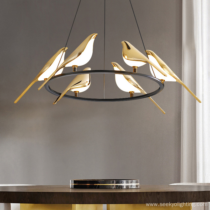 Nordic Chandelier Bird Led Magpie Pendant Light