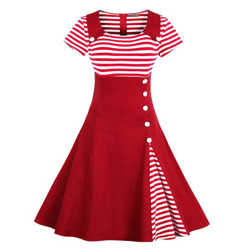 Women's Vintage Pin Up Stripes Sailor Dress