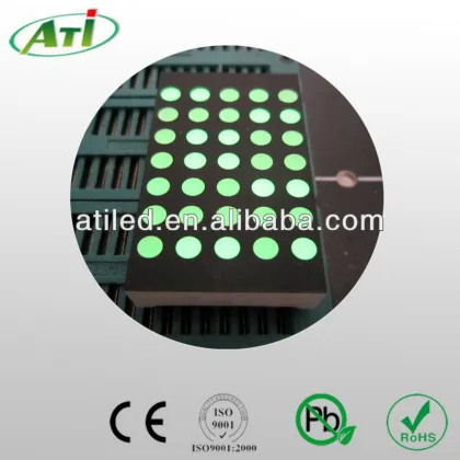 0.7 inch 5*7 led dot matrix display, green led dot matrix