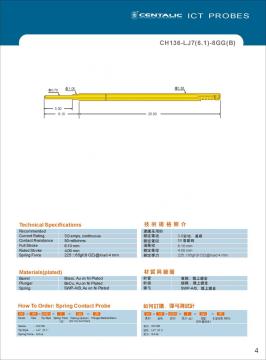 Cable Harness Probe Pogo Pin CH136-LJ7(6.1) for the Tests of Automotive Industry