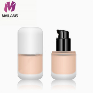Custom Unique Shape Glass Empty Liquid Foundation Bottle 30ml for Personal Care