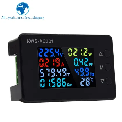 KWS-AC301 Wattmeter: AC 50-300V Voltage Power Analyzer with 0-20/100A Detection