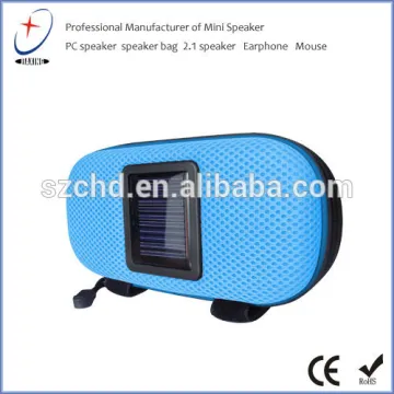Solar portable bicycle speaker bag with rechargable panel