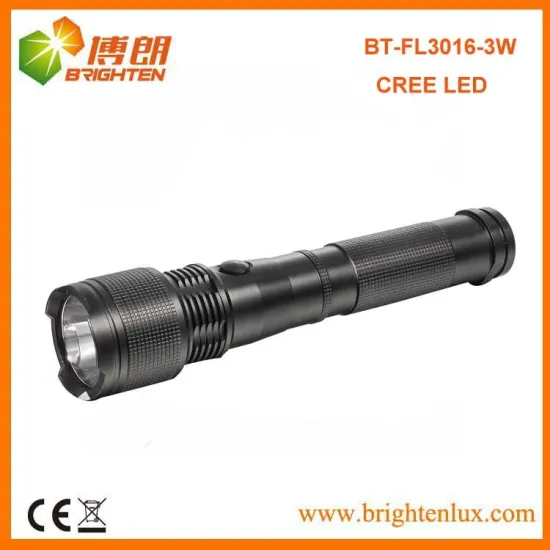 Factory Hot sale 2C Size Battery Operated Outdoor Camping Metal Handheld Long Distance Beam cree 3w flashlight led flashlight