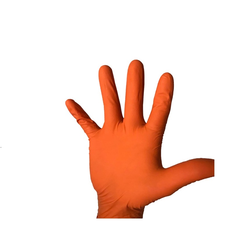 Guantes de nitrilo naranja aprobados por CE