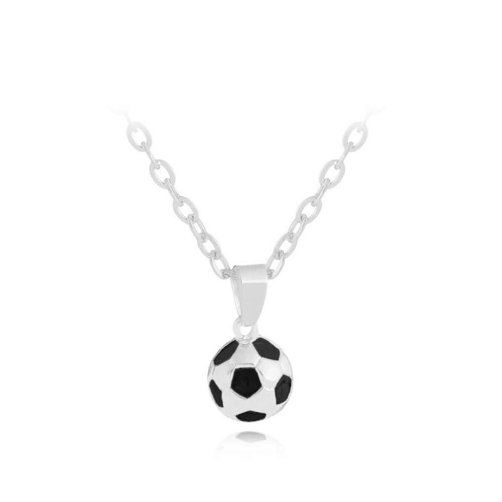 Bijoux de sport Collier de football en acier inoxydable pour hommes et femmes Pendentif de charme de football avec chaîne