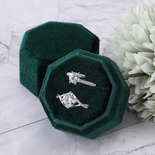 Best-Selling Engagement Pink Double Ring Octagon Box