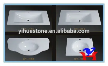 crystallite white stone sink for counter top