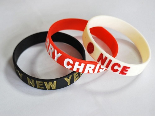 Pulseiras de silicone personalizadas com logotipo cheio