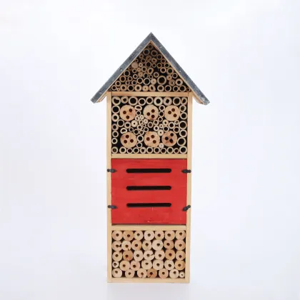 Hot Selling Outdoor Wooden Bee House with Rainproof Roof