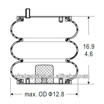 Triple convoluted air spring/Air suspension 3B12-315/Car part For HENDRICKSON