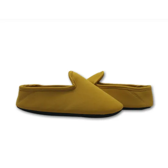 soft yellow hotel style slippers shoes