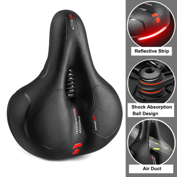Rainproof PU Surface Soft Memory Foam Shockproof MTB Leather Bicycle Seat Saddle