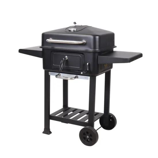 Backyard Large Square Party Barbecue Barbeque Grills Charcoal Trolley Bbq Grill For Outdoor