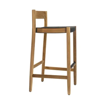 Outdoor Teak Bar Chair for Modern Simple Patio Garden