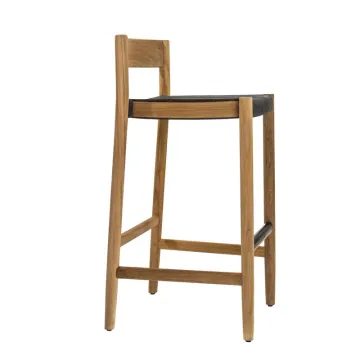 Outdoor Teak Bar Chair for Modern Simple Patio Garden