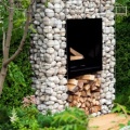 Lareira de gabion durável para jardim e pátio ao ar livre