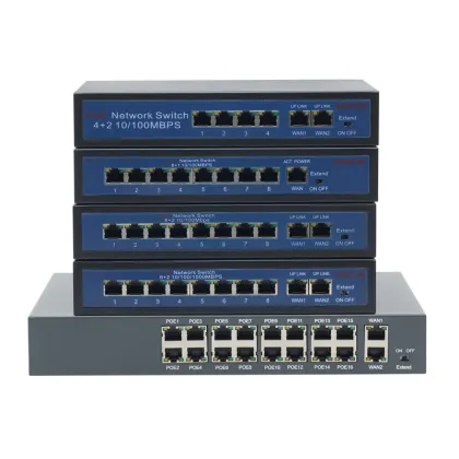 8 Port POE Switch 10/100Mbps with 52V Power Supply for IP Camera Networks