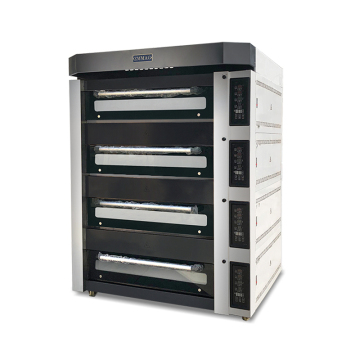 Zmmag Industrial Gas Oven with Steam and Stone Deck - 4 Decks, 20 Trays