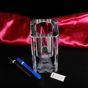 3d engraving crystal glass pen holder for souverir gift