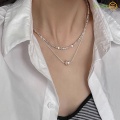 Exquisite Fashion Double Layered Necklace with pearl