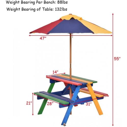 Garden Patio Bench Set Colorful Backyard Wooden Toddler Patio Table Bench Set Supplier