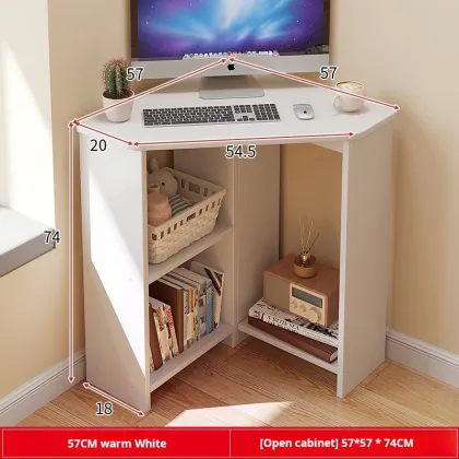 Small House Oak Color Triangle Corner Study Desk