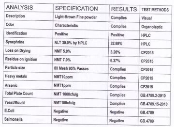 30-98% HPLC 감귤 추출물-시트러스 오란 티움 추출물