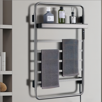 Electric Heated Towel Warmer Rack with Top Shelf for Bathroom