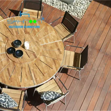 2024 New Design Outdoor Furniture Set: Teak Table with Rope Chair