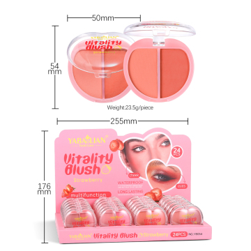 Yaobaolian New Two -Tone blush poederpalet - Natuurlijke matte blusher voor het ophelderen van de huid