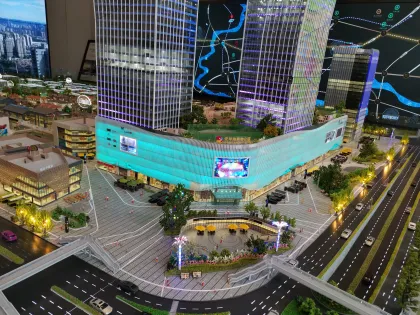 Custom Scale LED Lighting Effect Miniature Architectural Models: Plaza Mall