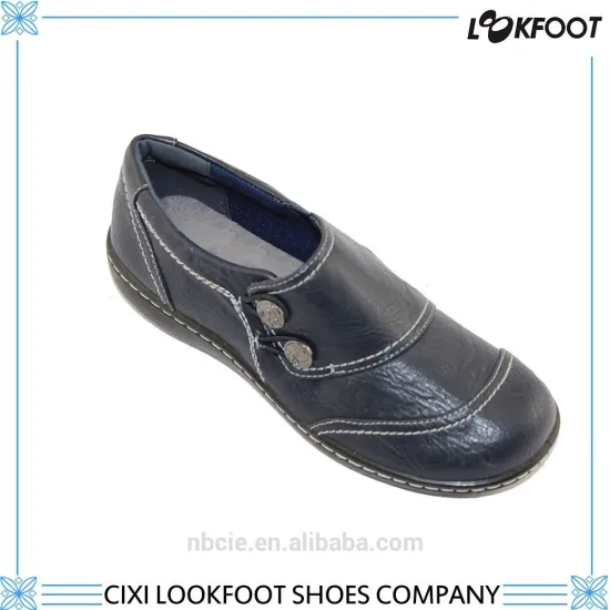 Pu injection old lady style comfortable casual shoes for woman