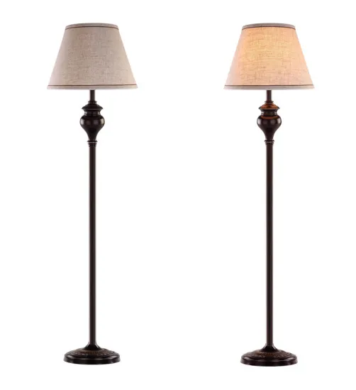 Vintage Bronze Finish Marble Floor Table Lamp for Living Room and Bedroom Décor