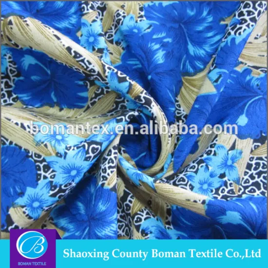 Make to order wholesale 100% polyester blue woven fabric for garment