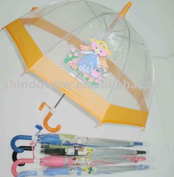 classic kids clear umbrella/ kids pvc umbrella/kids poe umbrella