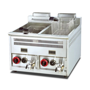 Commercial Stainless Steel Gas Fryer for Fish and Chips, Corn, and Hot Dogs