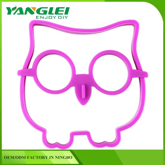 Silicone Egg pancake slip ring, owl shape Egg Ring