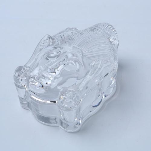 Unique Buddha Shape Clear Glass Candy /Jewelry Jar